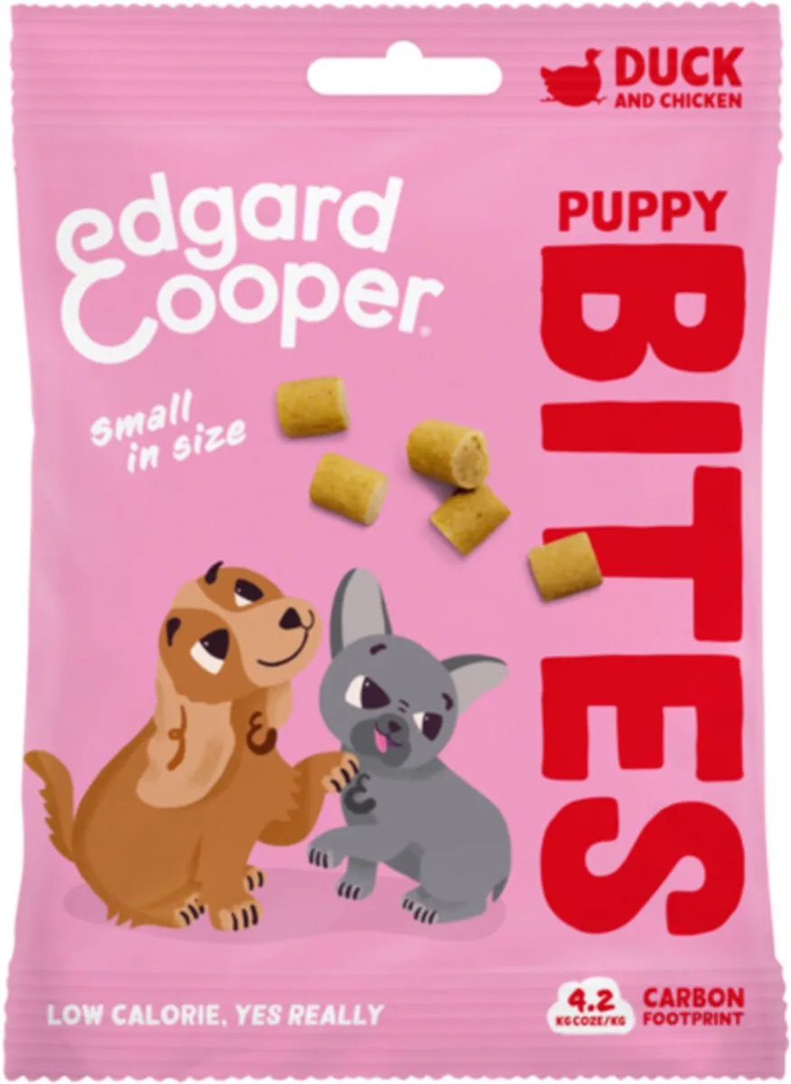 15x Edgard & Cooper Puppy Bite S Eend & Kip 50 gr van Edgard & Cooper – productfoto