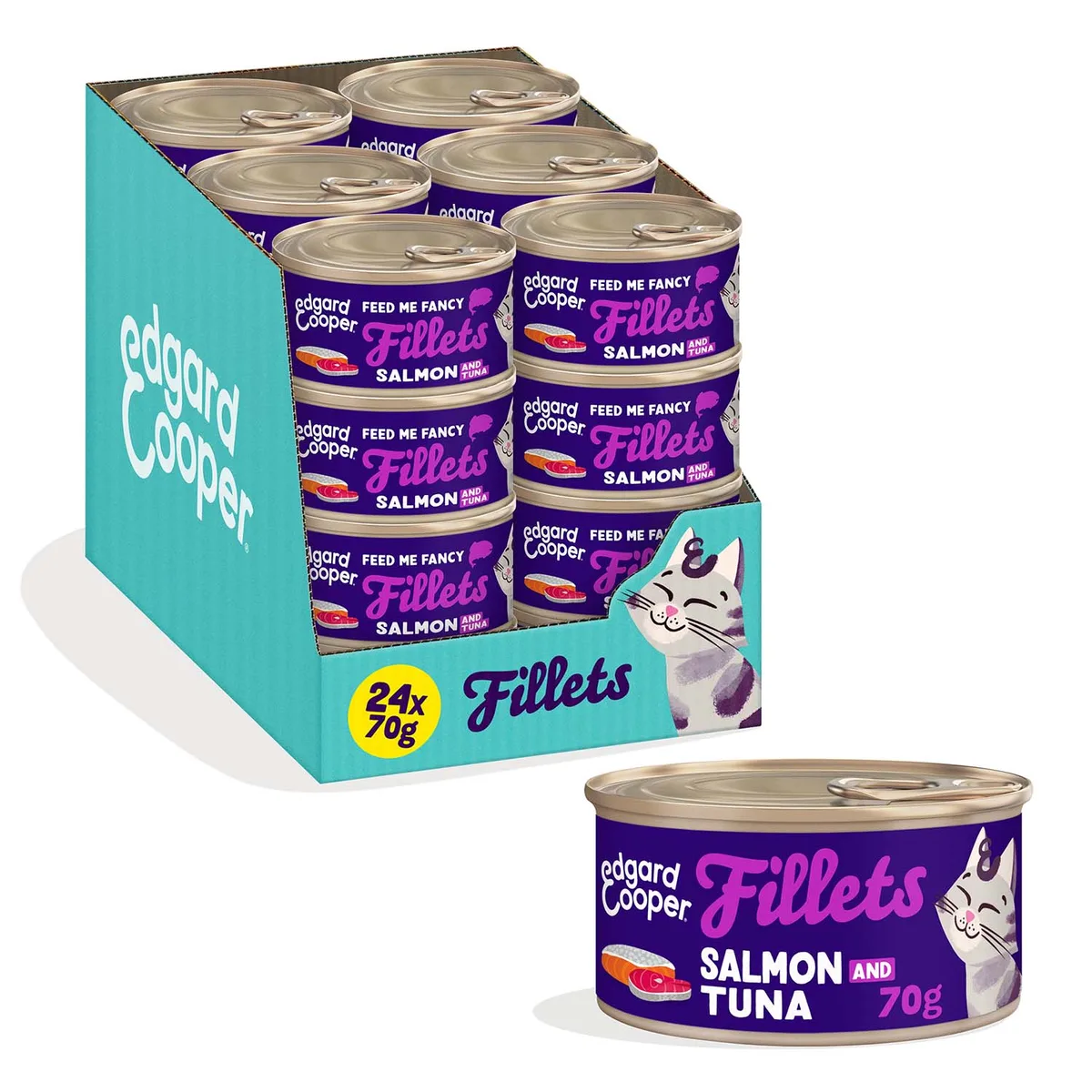 24x70g Edgard & Cooper Filets voor Katten Adult Zalm & Tonijn Kattenvoer nat by Edgard & Cooper – product photo