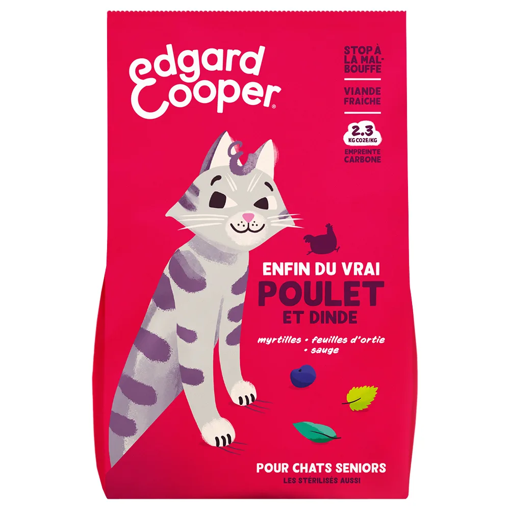 2kg Edgard & Cooper Senior Kip, Kalkoen - Kattenvoer by Edgard & Cooper – product photo