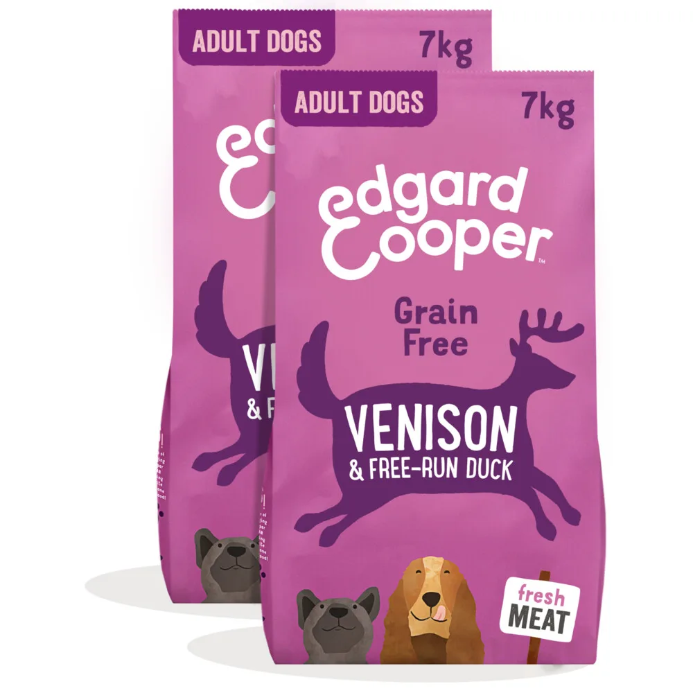 2x Edgard & Cooper Hondenvoer Droog Hert - Scharreleend 7 kg by Edgard & Cooper – product photo