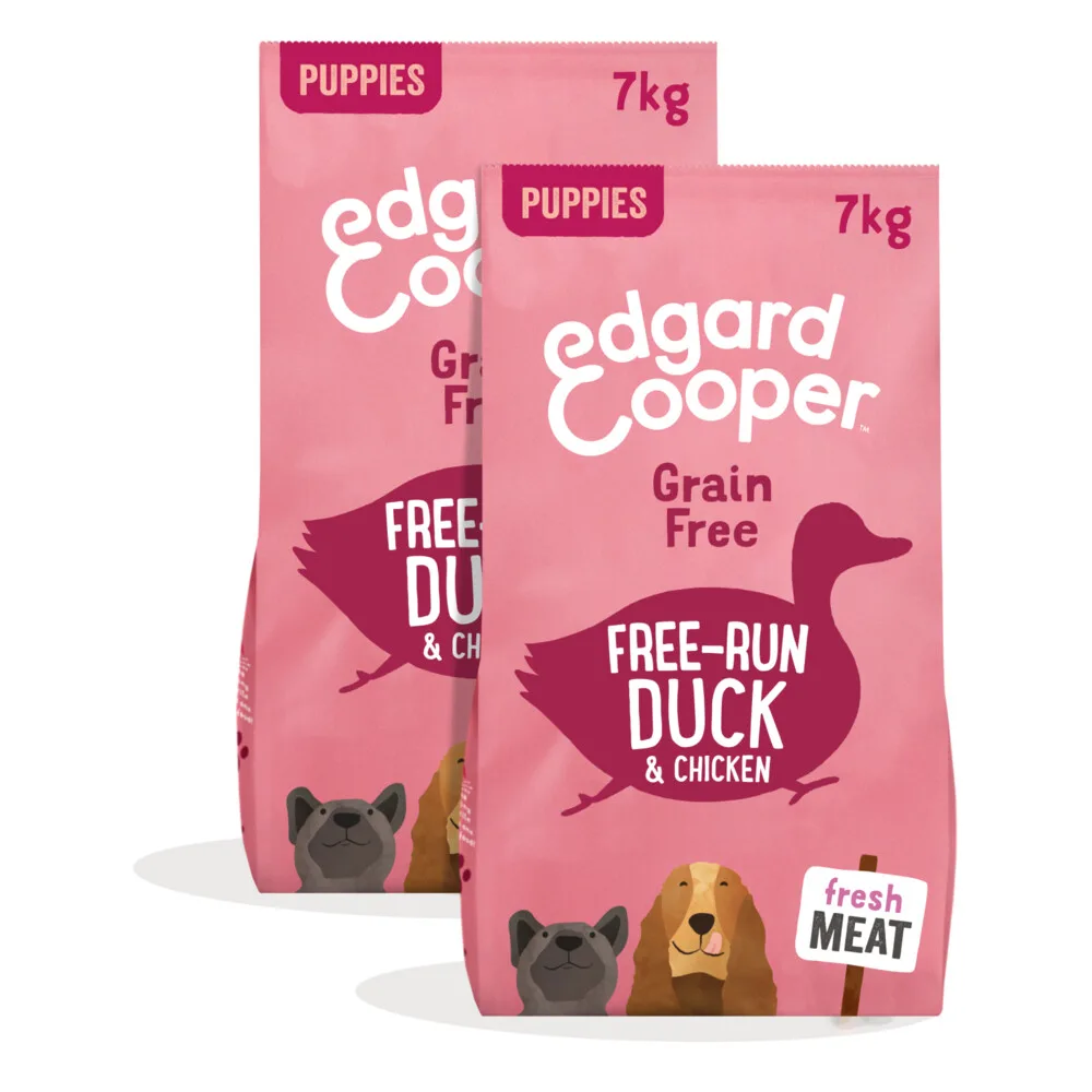 2x Edgard & Cooper Hondenvoer Puppy Scharrelkip - Scharreleend 7 kg by Edgard & Cooper – product photo