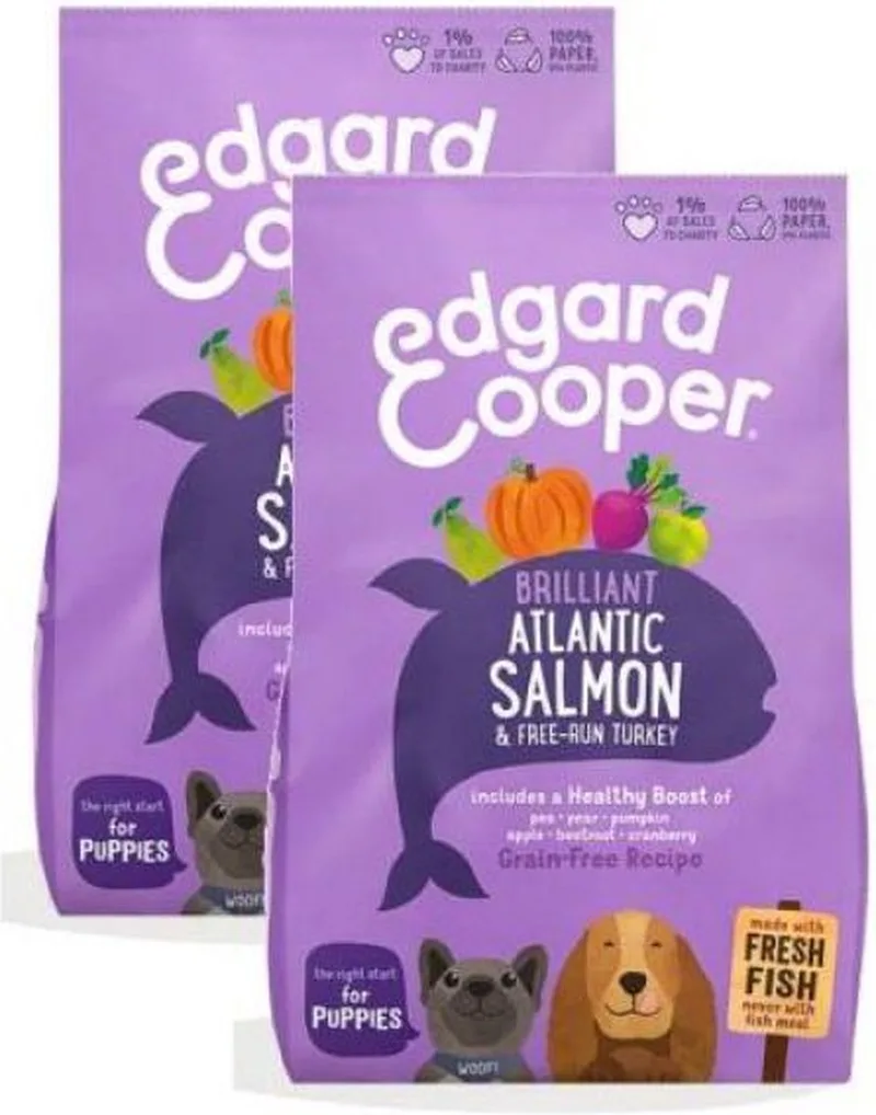2x12 kg Edgard & Cooper puppy verse zalm / kalkoen graanvrij hondenvoer by Edgard & Cooper – product photo