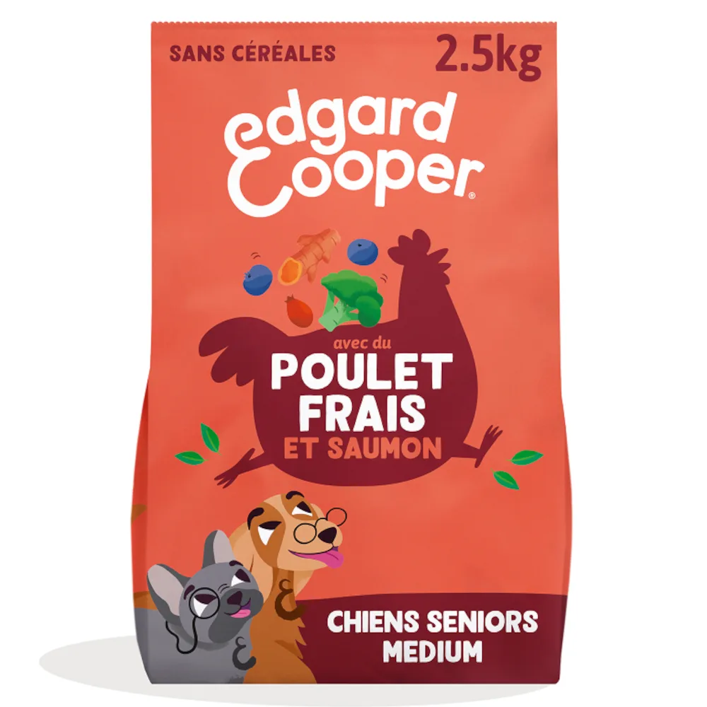 2x2,5kg Edgard & Cooper Senior Graanvrij Kip, Zalm - Droog Hondenvoer van Edgard & Cooper – productfoto