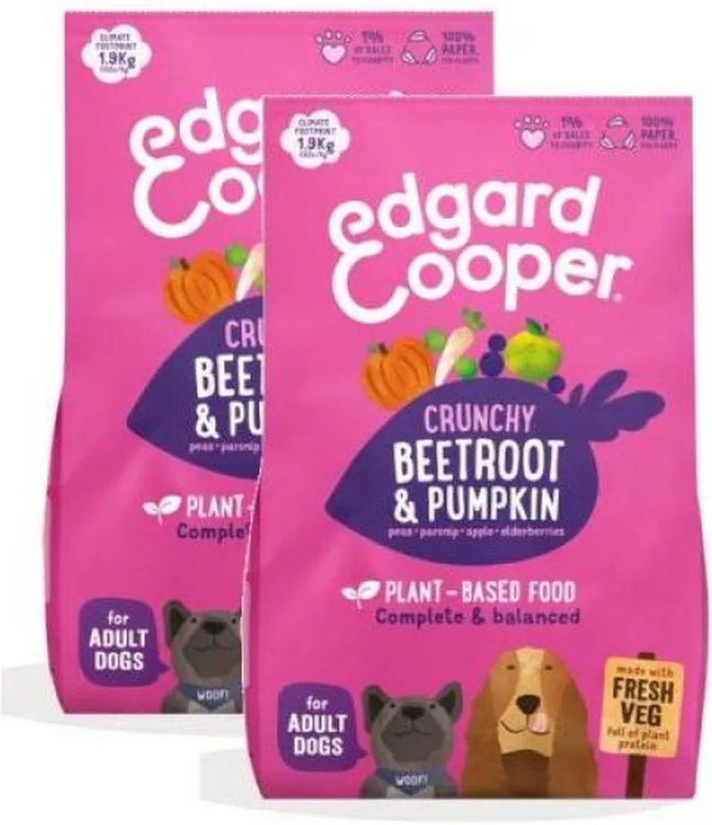 2x7 kg Edgard & Cooper hond adult plantaardig rode biet / pompoen hondenvoer by Edgard & Cooper – product photo