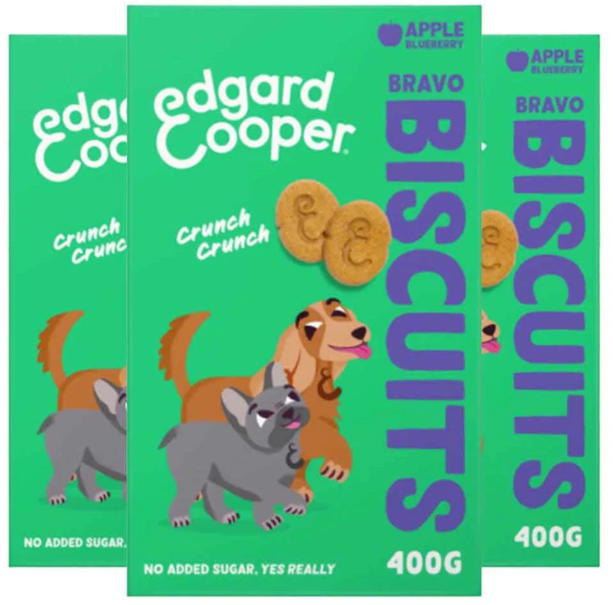 3x Edgard & Cooper Adult Biscuit Appel & Blueberry 400 gr by Edgard & Cooper – product photo