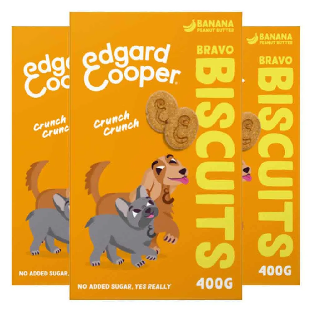 3x Edgard & Cooper Adult Biscuit Banaan & Pinda 400 gr by Edgard & Cooper – product photo