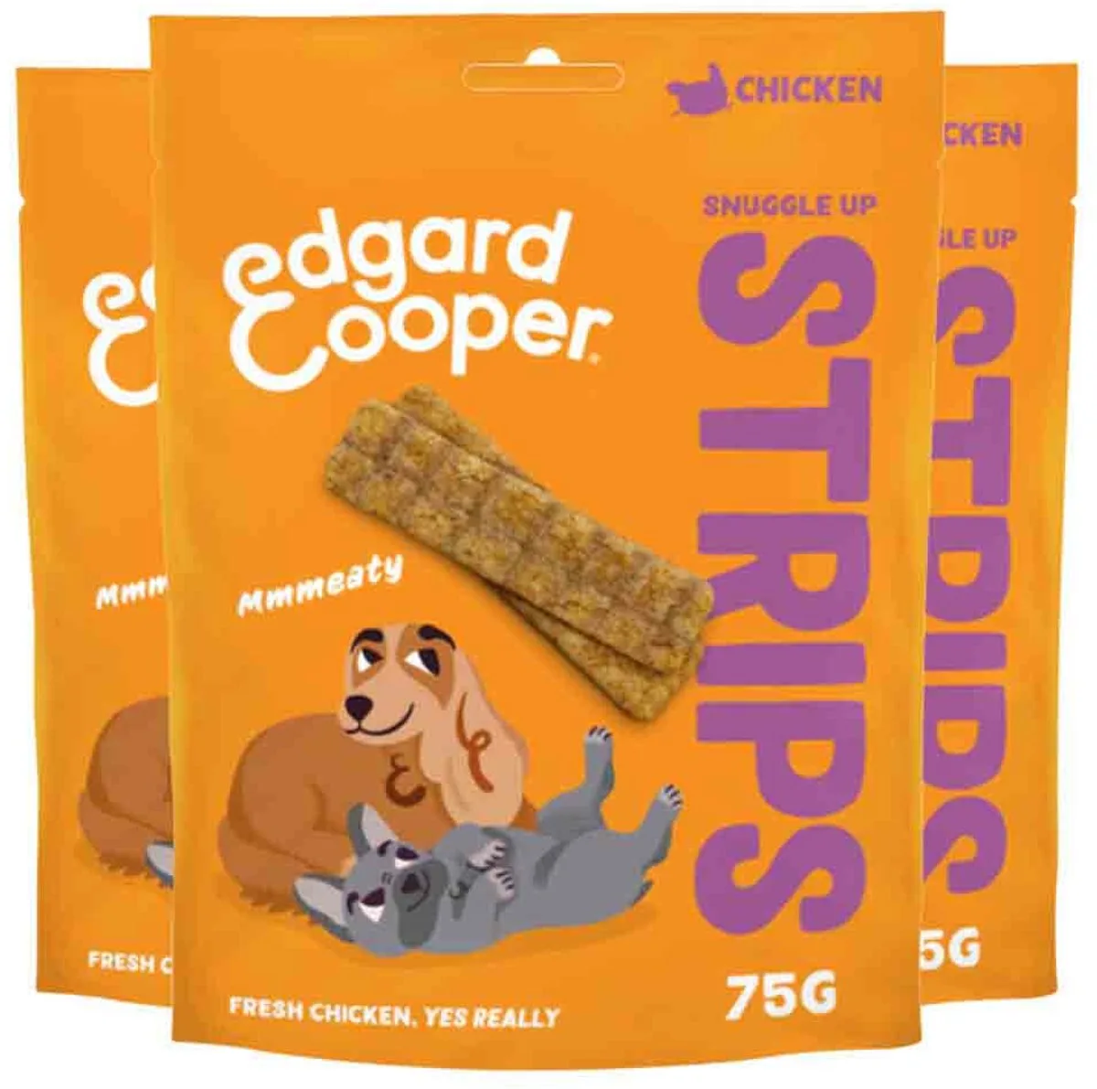 3x Edgard & Cooper Adult Strips Kip 75 gr van Edgard & Cooper – productfoto