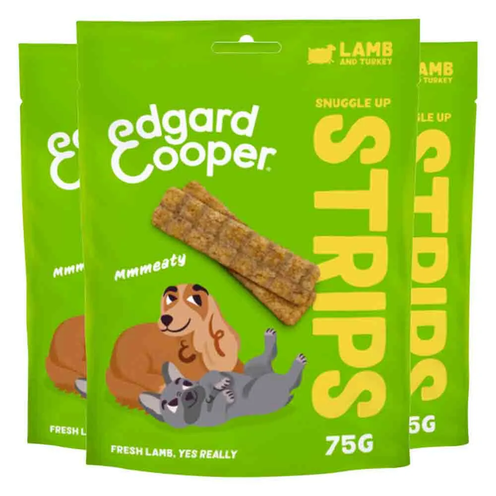 3x Edgard & Cooper Adult Strips Lam & Kalkoen 75 gr by Edgard & Cooper – product photo