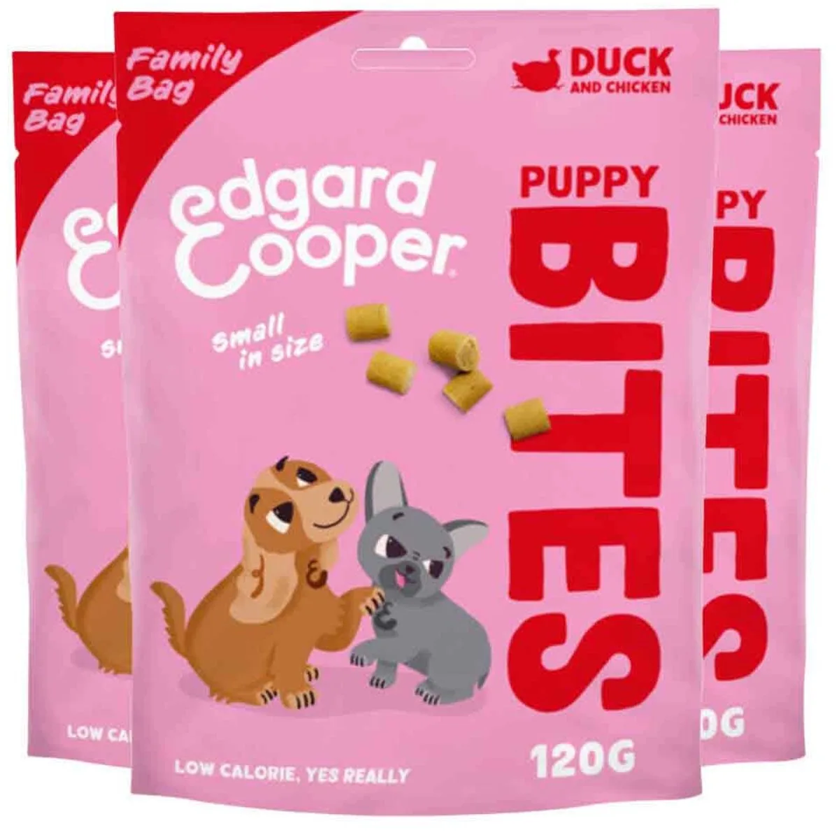 3x Edgard & Cooper Puppy Bite S Eend & Kip 120 gr de Edgard & Cooper – photo produit