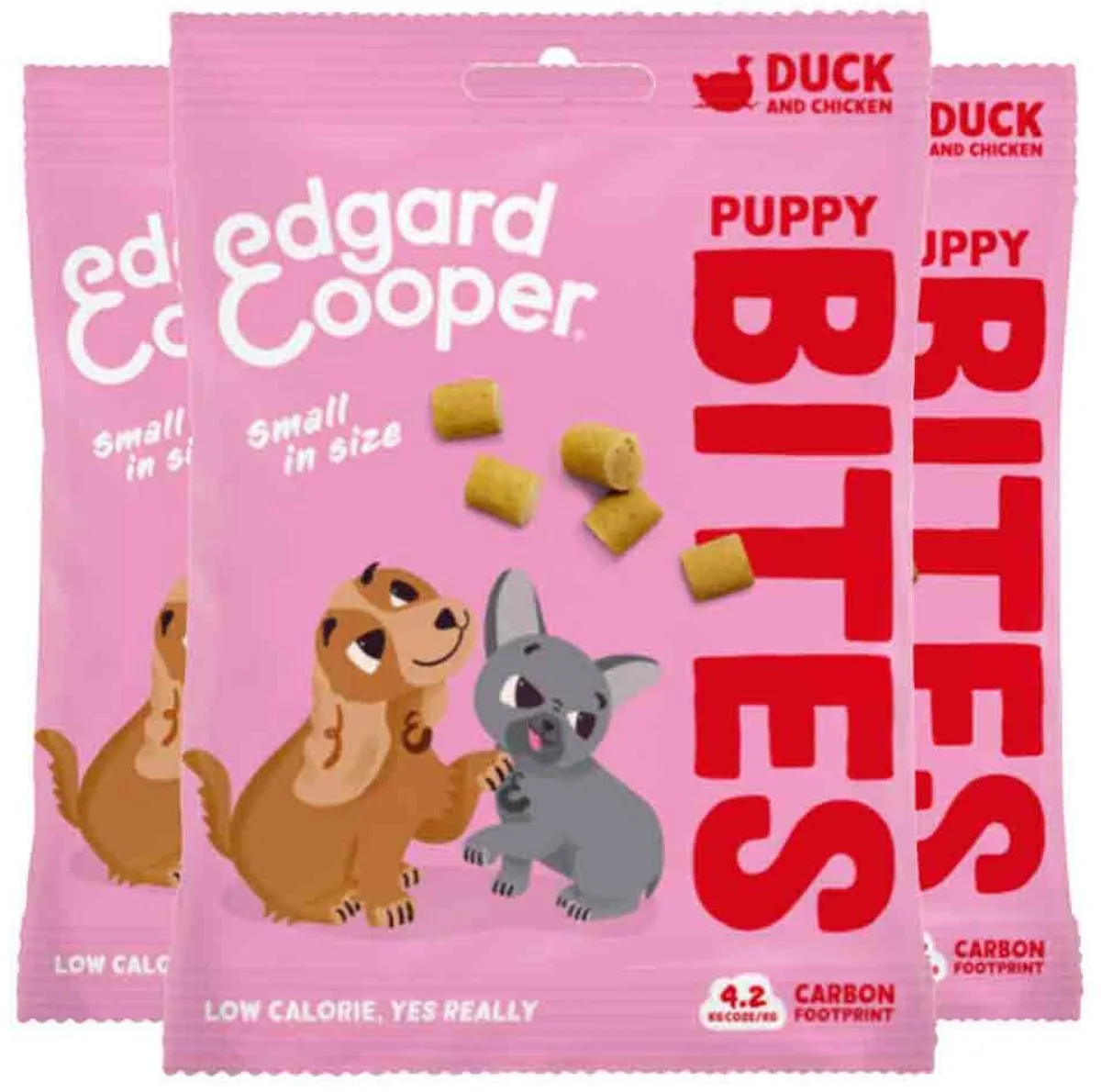 3x Edgard & Cooper Puppy Bite S Eend & Kip 50 gr de Edgard & Cooper – photo produit