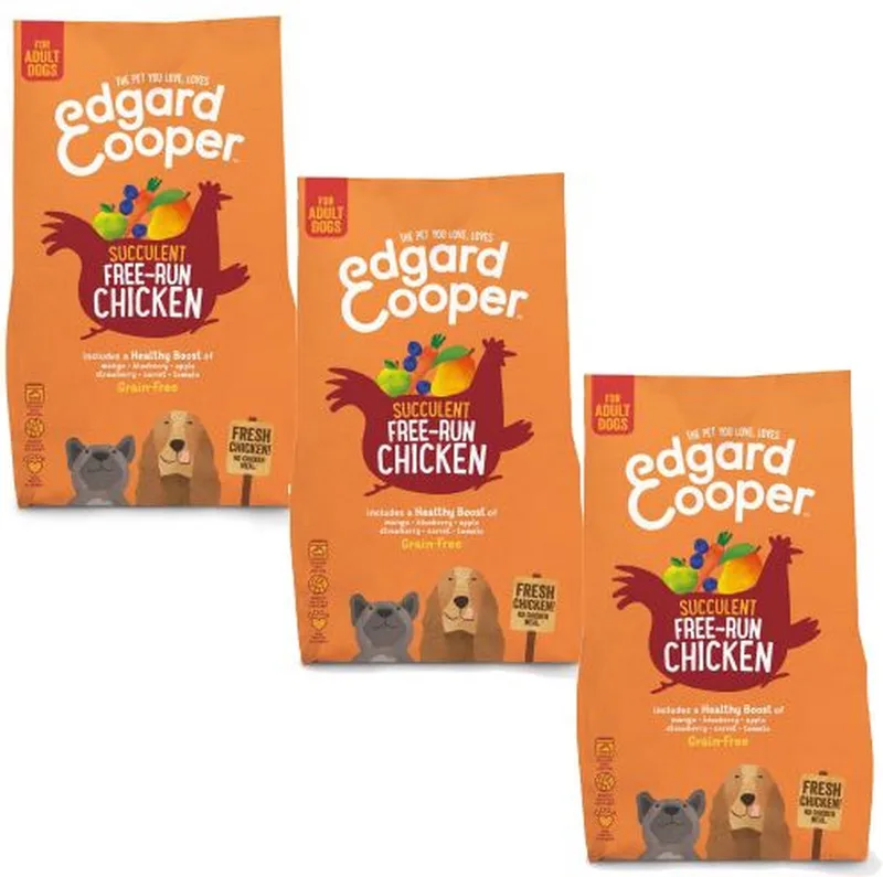 3x2,5 kg Edgard & cooper adult verse scharrelkip graanvrij hondenvoer fra Edgard & Cooper – produktbillede