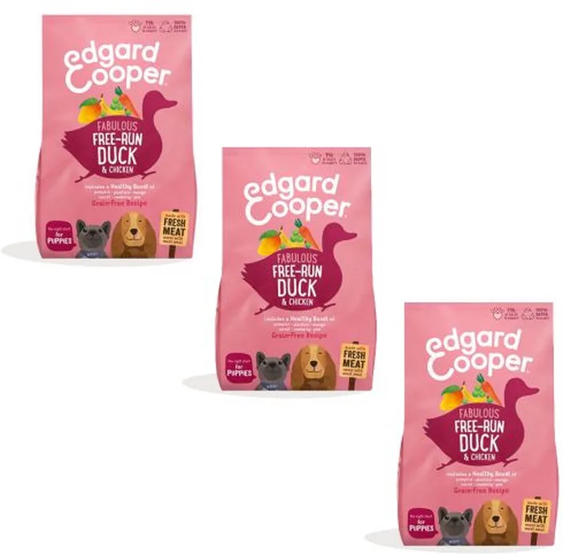 3x2,5 kg Edgard & cooper puppy verse scharreleend / kip graanvrij hondenvoer by Edgard & Cooper – product photo