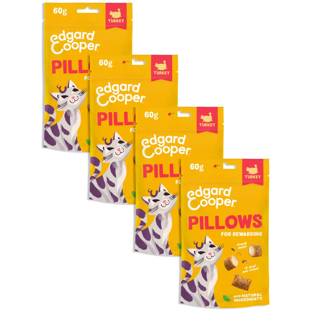 4x Edgard & Cooper Adult Pillows Kattensnack Kalkoen 60 gr van Edgard & Cooper – productfoto