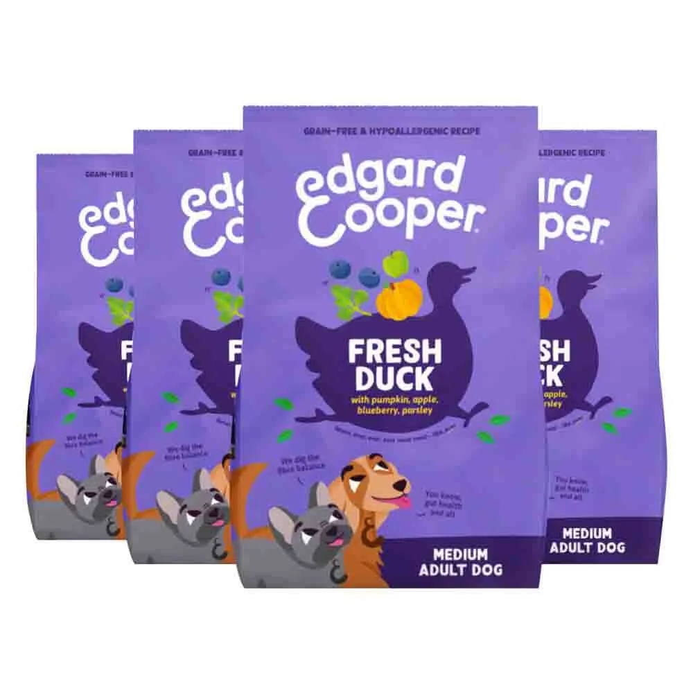 4x Edgard & Cooper Hondenvoer Droog Adult Medium Eend 2,5 kg van Edgard & Cooper – productfoto