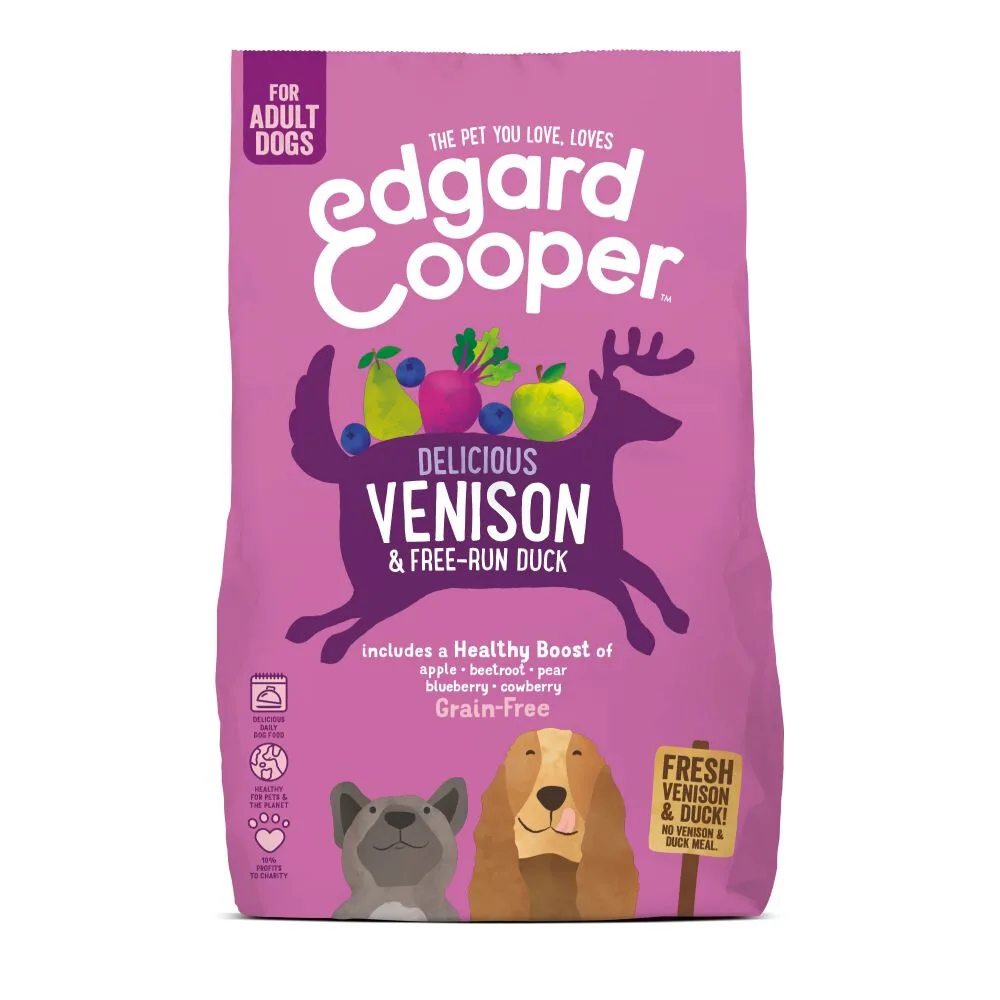 4x Edgard & Cooper Hondenvoer Droog Hert - Scharreleend 2,5 kg by Edgard & Cooper – product photo