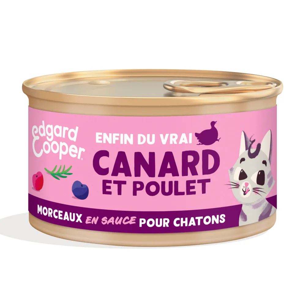 6x85g Edgard & Cooper Kitten Brokken in graanvrije sauce eend, kip - Kattenvoer van Edgard & Cooper – productfoto