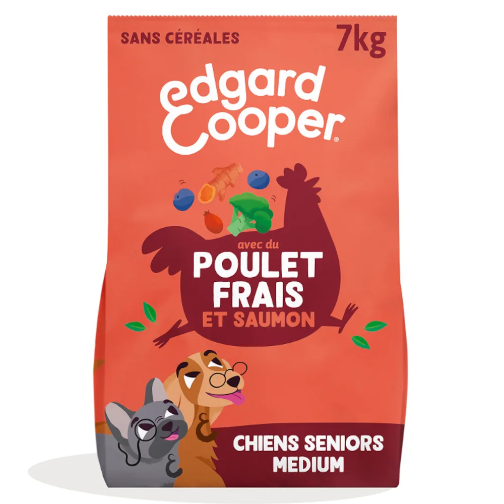 7kg Edgard & Cooper Senior Graanvrij Kip, Zalm - Droog Hondenvoer van Edgard & Cooper – productfoto