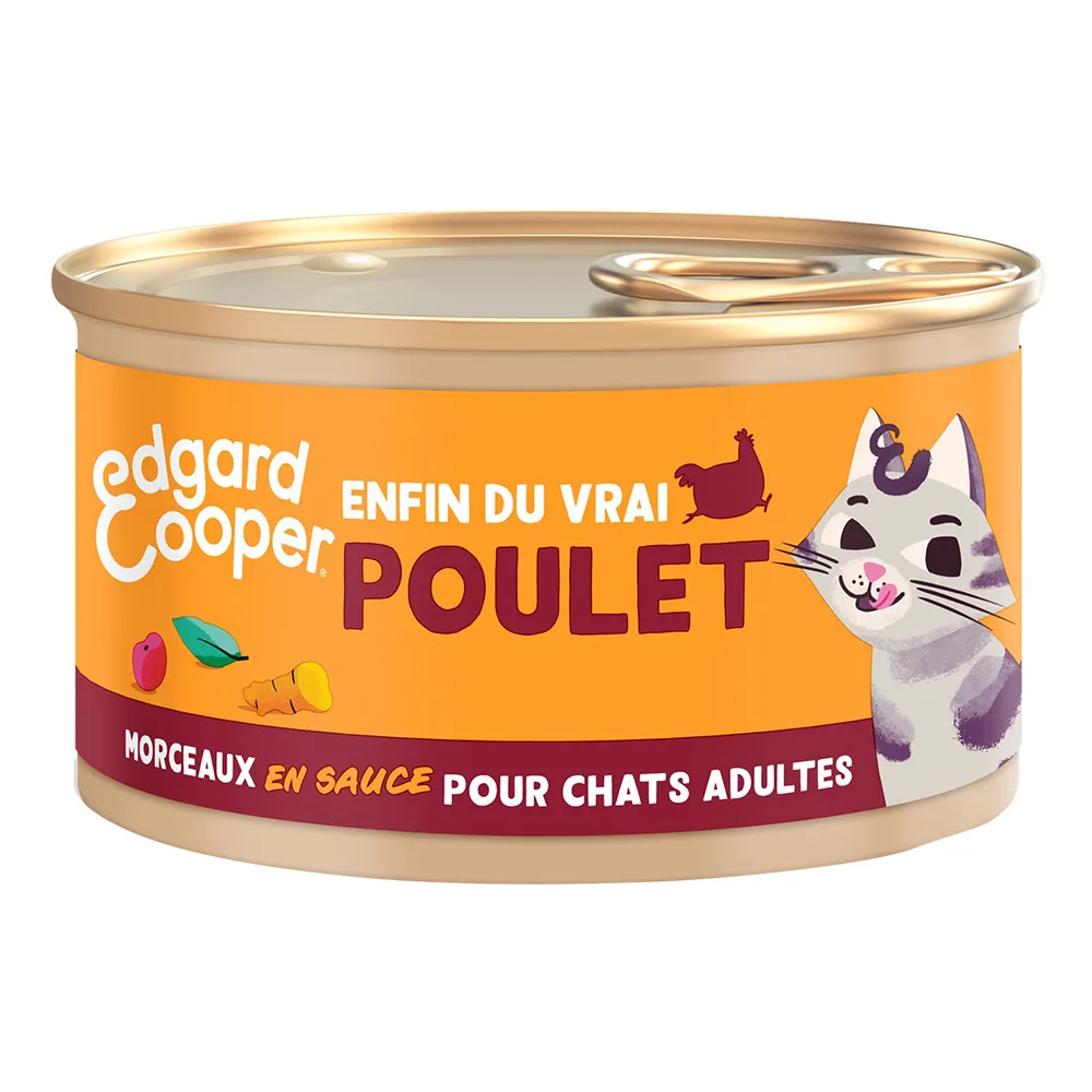 85g Edgard & Cooper Adult Kipbrokjes in Graanvrije Sauce - Kattenvoer van Edgard & Cooper – productfoto