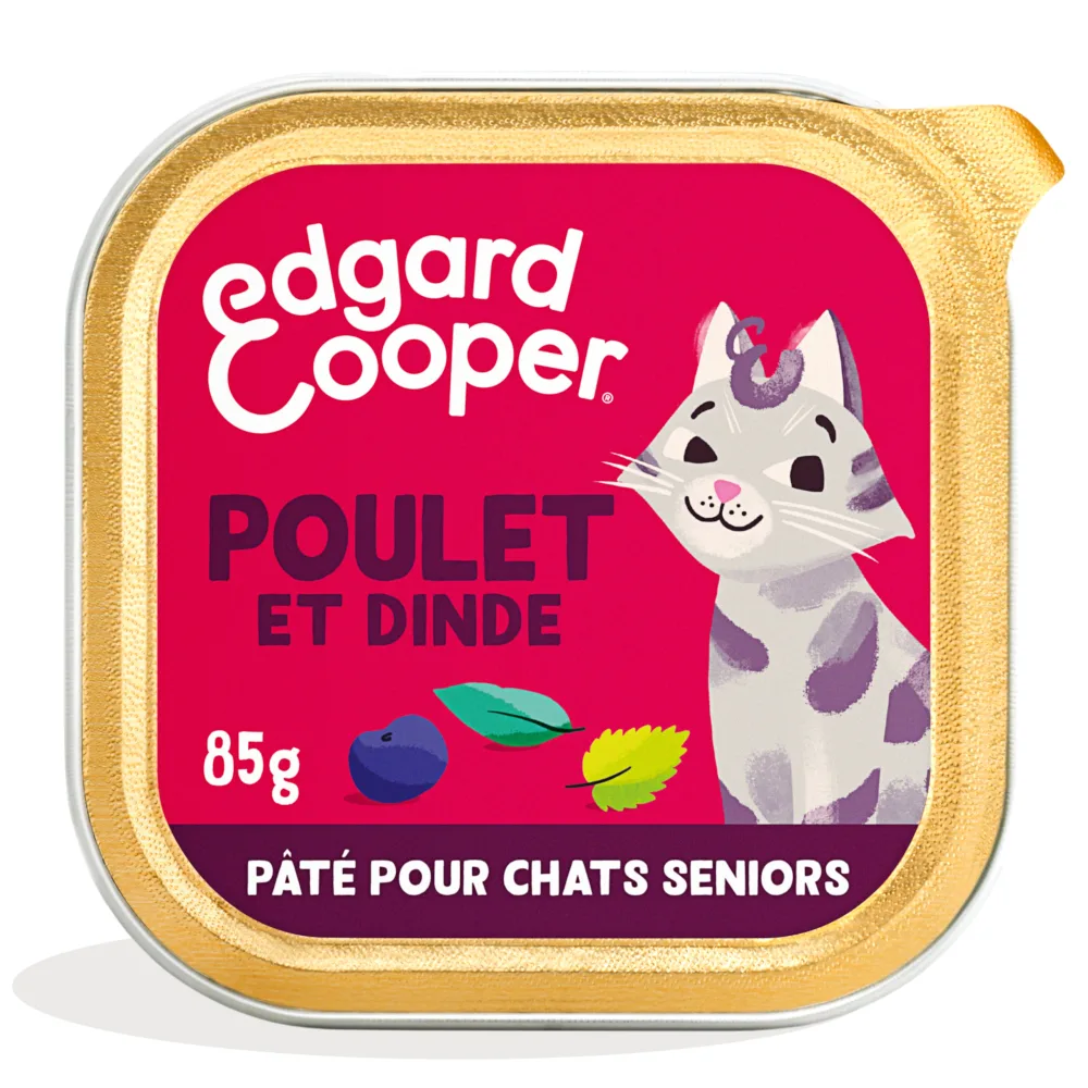 85g Edgard & Cooper Senior Kat paté graanvrij kip & kalkoen natvoer voor katten van Edgard & Cooper – productfoto