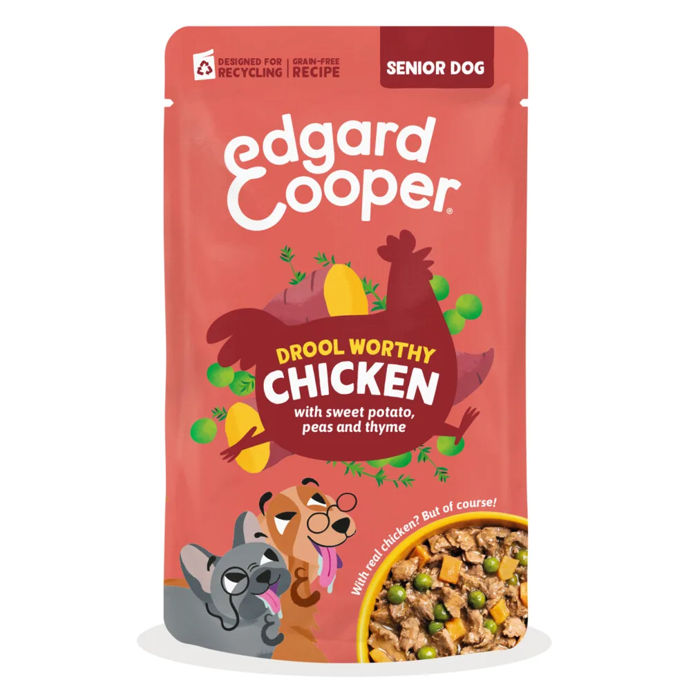 8x Edgard & Cooper Hond Senior Stew Pouch Kip 150 gr fra Edgard & Cooper – produktbillede
