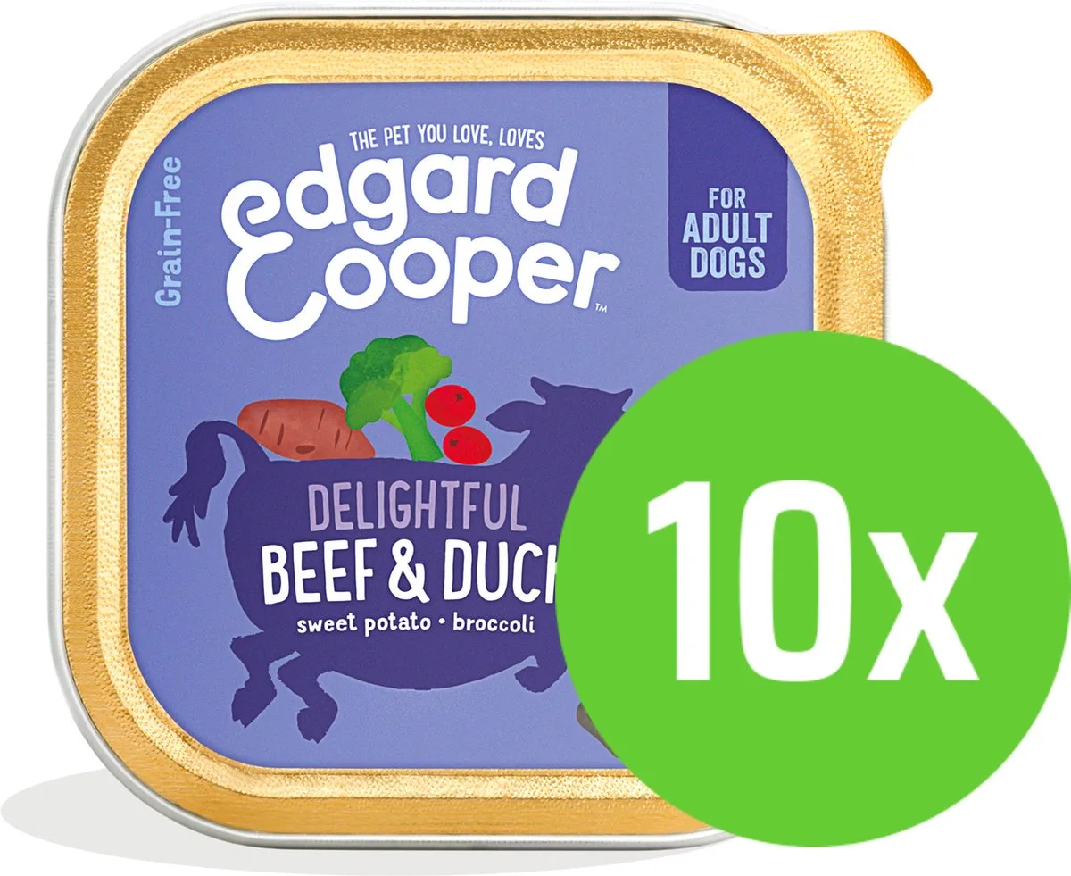 Adult Beef & Duck 150 gram - 10 kuipjes van Edgard & Cooper – productfoto