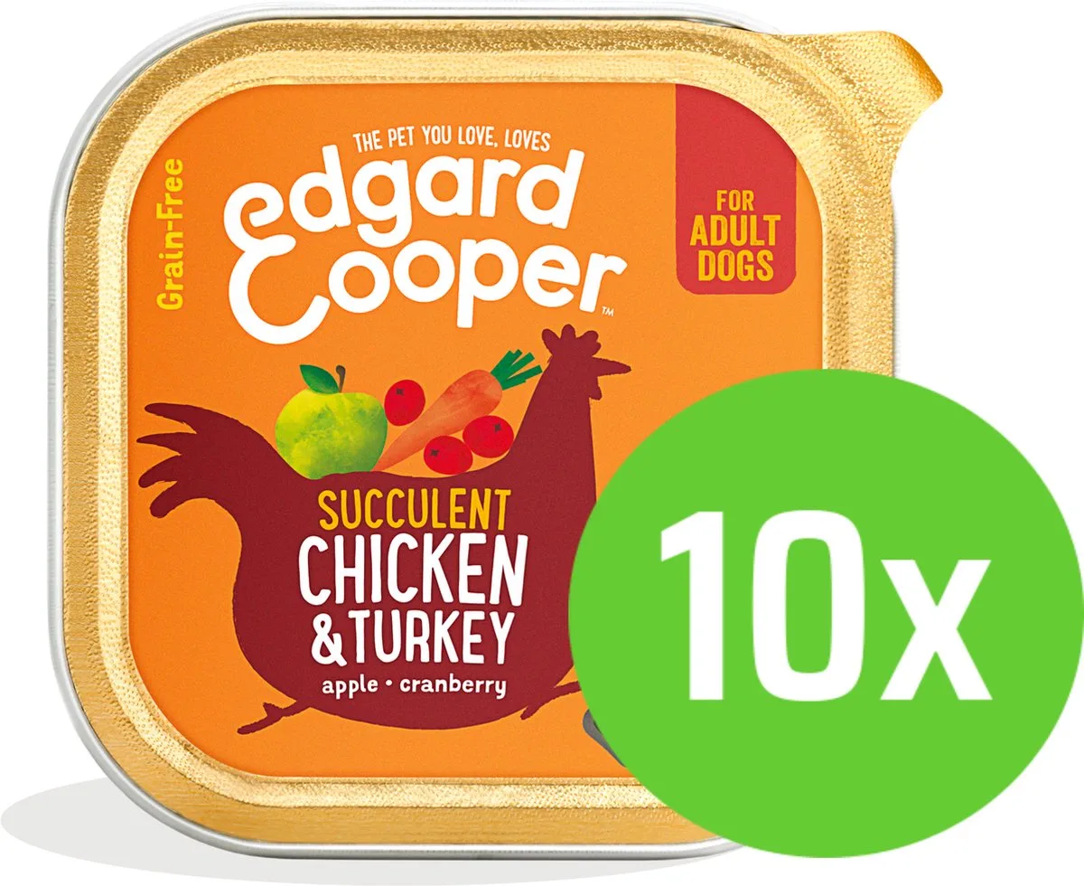 Adult Chicken & Turkey 150 gram - 10 kuipjes van Edgard & Cooper – productfoto