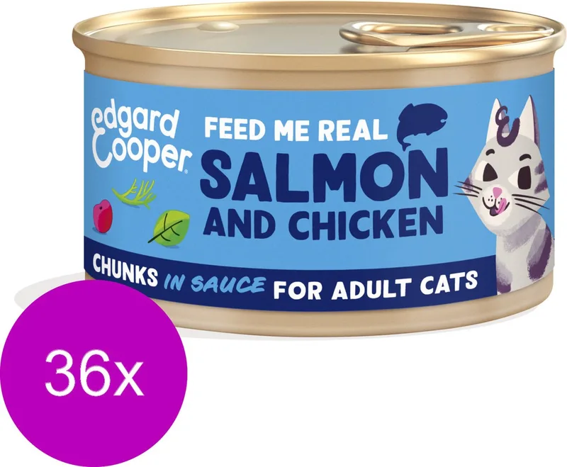 Adult Chunks 85 g - Kattenvoer - 36 x Zalm&Kip by Edgard & Cooper – product photo