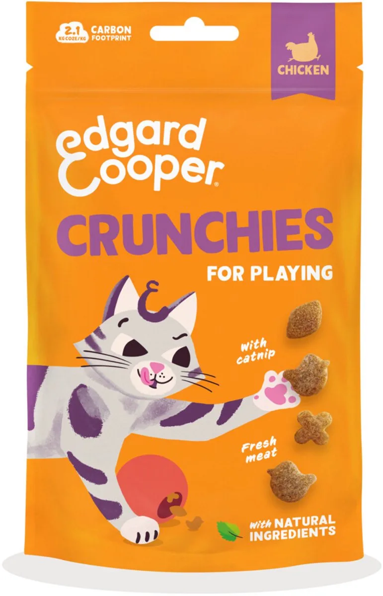 Adult Crunchies Kattensnack Kip - 8 x 50 gr - Voordeelverpakking de Edgard & Cooper – photo produit