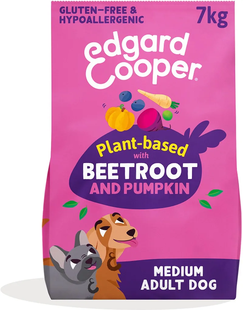 Adult Hondenbrokken Voor Medium Honden, Rode Biet & Pompoen, 7kg, Plantaardig Recept, Hypoallergeen Recept Met Natuurlijke Ingrediënten by Edgard & Cooper – product photo
