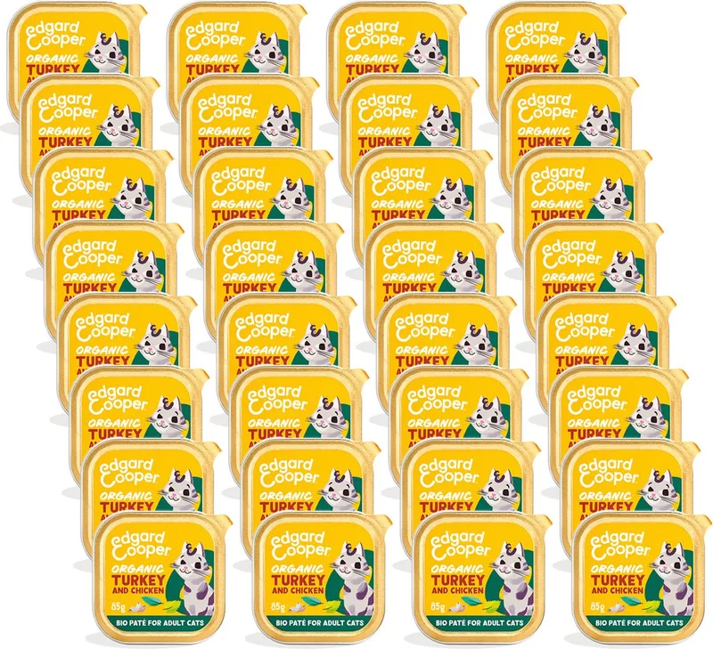 Adult Paté Organic 85 g - Kattenvoer - 32 x Kalkoen de Edgard & Cooper – photo produit