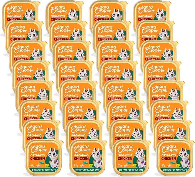 Adult Paté Organic 85 g - Kattenvoer - 32 x Kip de Edgard & Cooper – photo produit