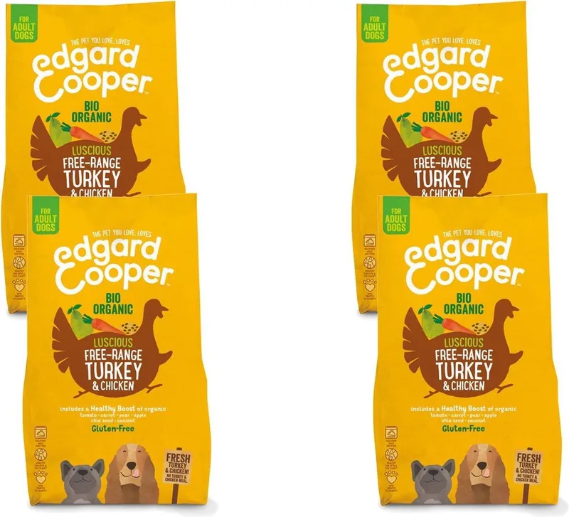 Bio Organic Turkey Adult Kalkoen&Kip&Wortel - Hondenvoer - 4 x 2.5 kg Biologisch von Edgard & Cooper – Produktfoto
