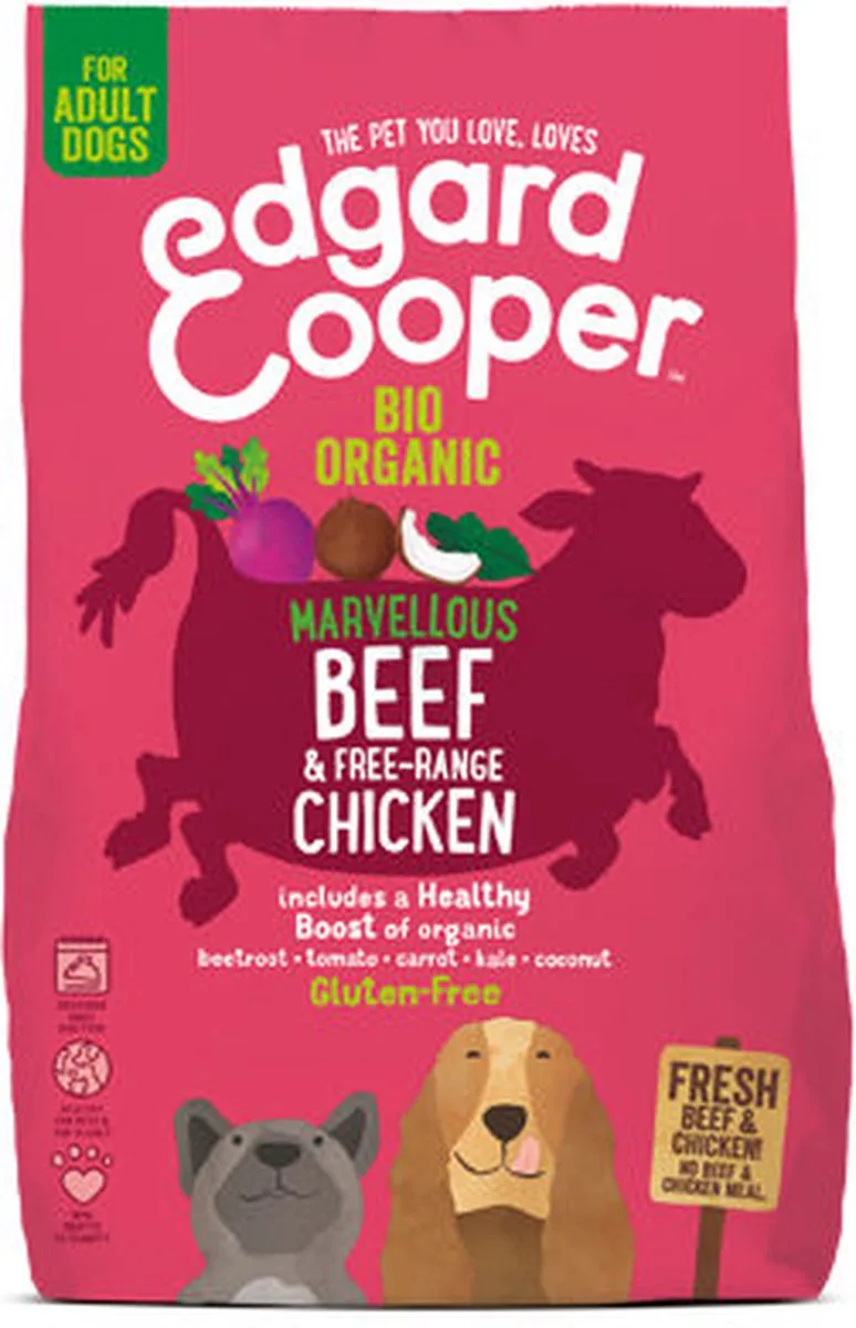 Biologisch Adult - Rund & Kip - 2,5 kg - NL-BIO-01 de Edgard & Cooper – photo produit