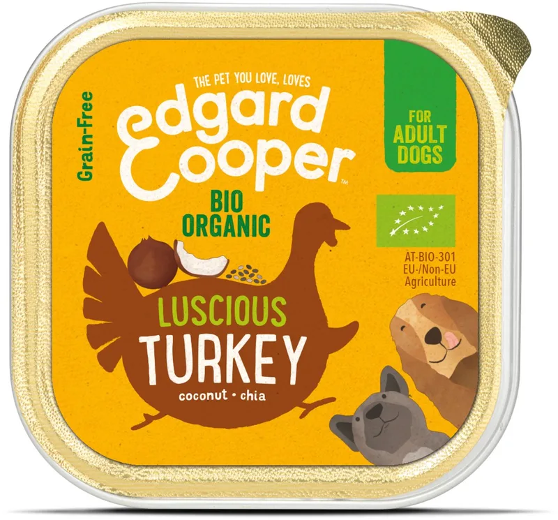 Biologische Kalkoen Kuipje - Voor volwassen honden - Hondenvoer - 100g NL-BIO-01 by Edgard & Cooper – product photo