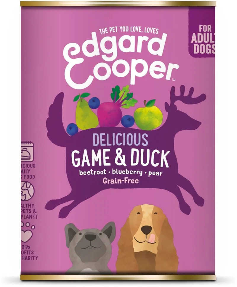 Blik Game Duck Adult - Hondenvoer - 12 x Wild Eend Rode Biet 400 g Graanvrij de Edgard & Cooper – photo produit