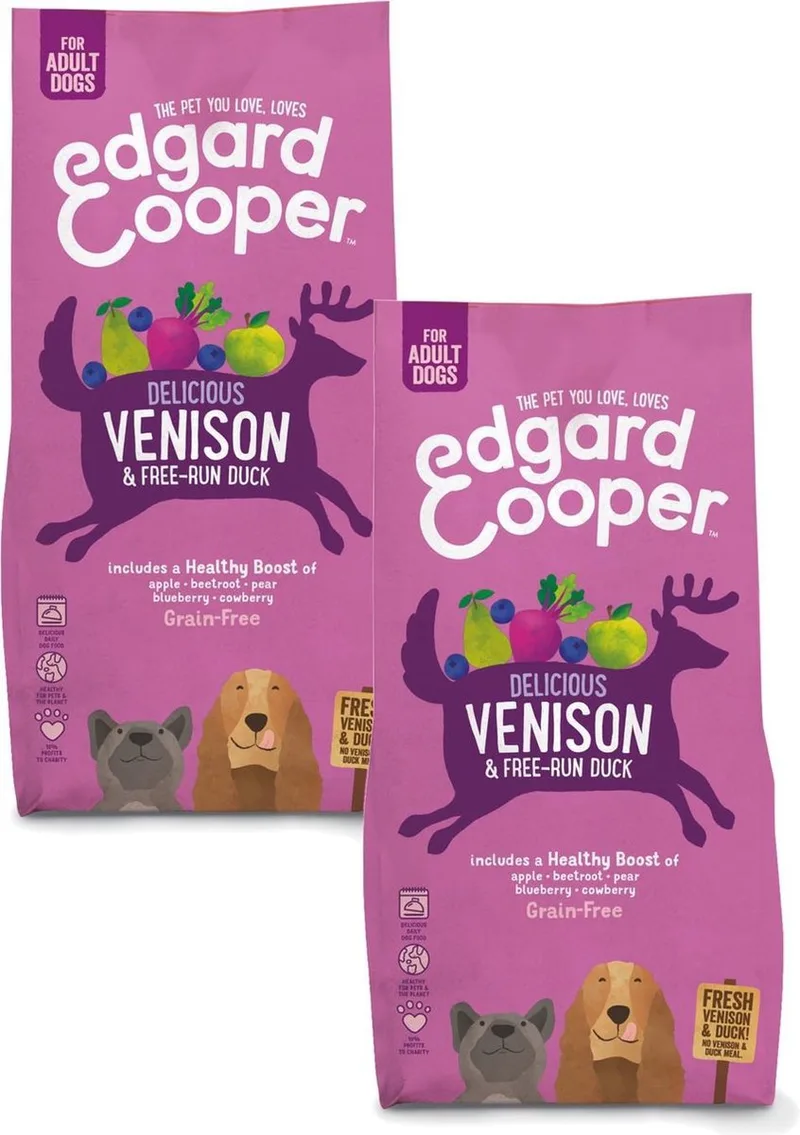 Delicious Venison Adult Hert&Eend&Appel - Hondenvoer - 2 x 7 kg Graanvrij von Edgard & Cooper – Produktfoto