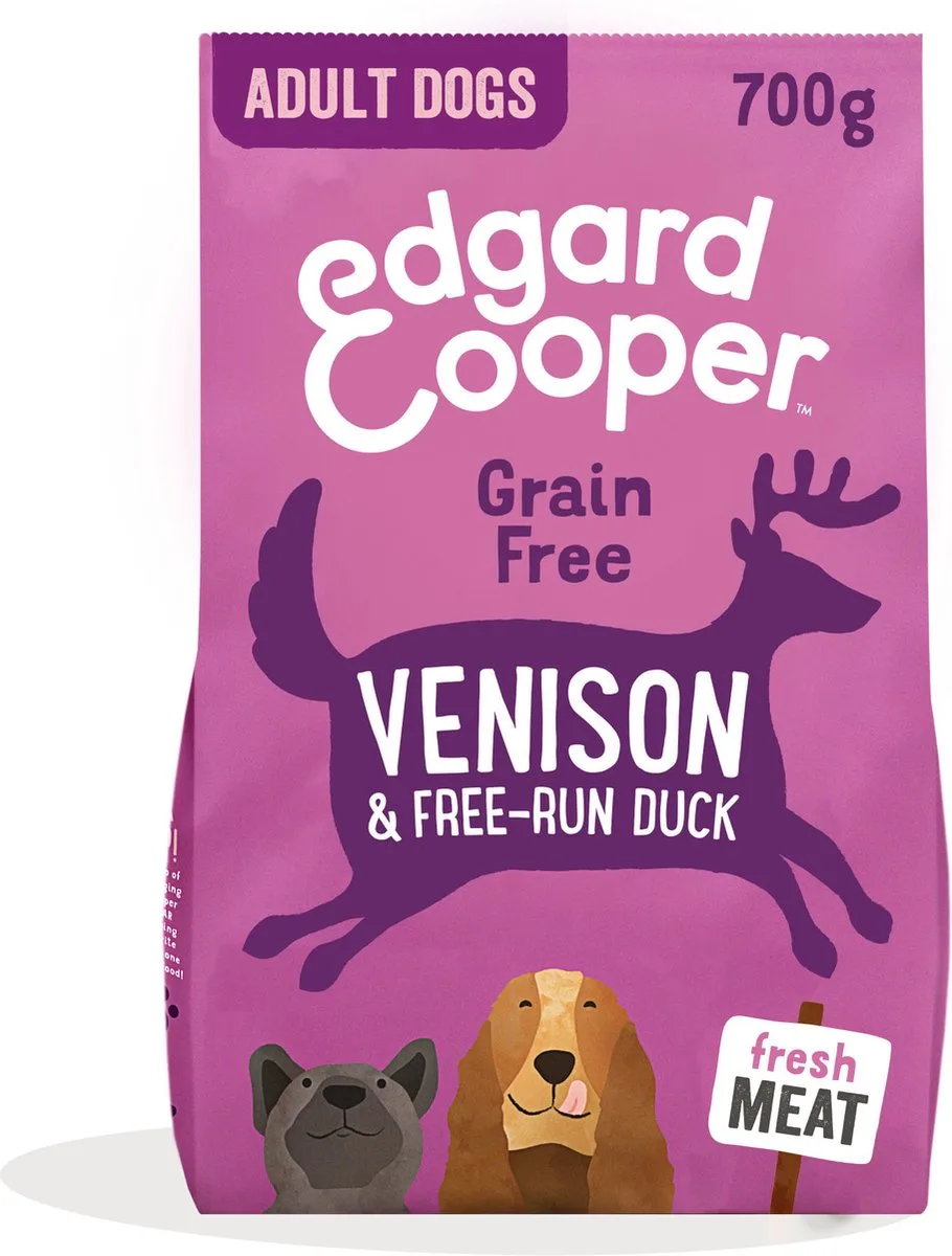Delicious Venison Adult Hert&Eend&Appel - Hondenvoer - 700 g Graanvrij by Edgard & Cooper – product photo