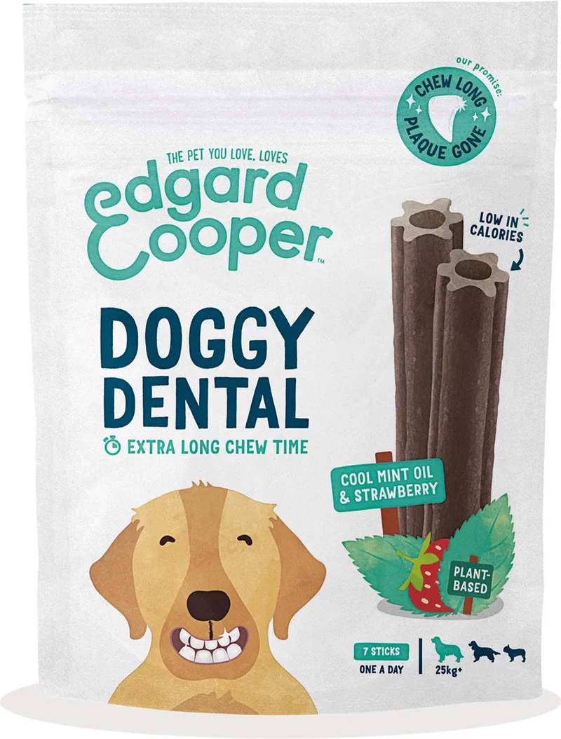 Doggy Dental Aardbei&Munt - Hondensnacks - L von Edgard & Cooper – Produktfoto