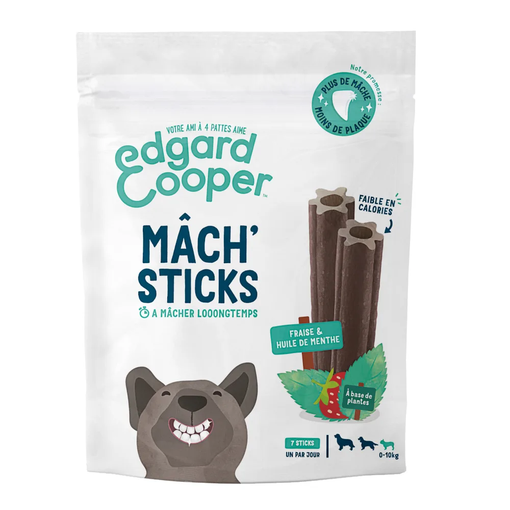 Doggy Dental Munt & aardbei voor kleine honden (tot 10 kg, 21 sticks) Hondensnacks fra Edgard & Cooper – produktbillede