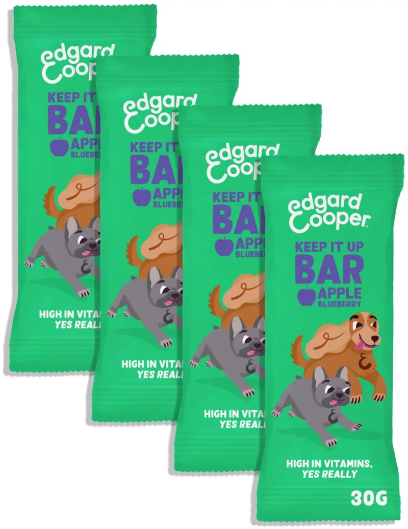 Edgard & Cooper 4x Hondensnack - Appel Keep It Up Bar (4 x 30g reep), Graanvrij, Eiwitrijk vers vlees, vol essentiële aminozuren voor gezonde binnenkant by Edgard & Cooper – product photo