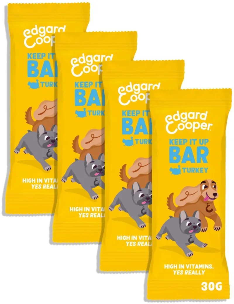 Edgard & Cooper 4x Hondensnack - Kalkoen Keep It Up Bar (4 x 30g reep), Graanvrij, Eiwitrijk vers vlees, vol essentiële aminozuren voor gezonde binnenkant by Edgard & Cooper – product photo