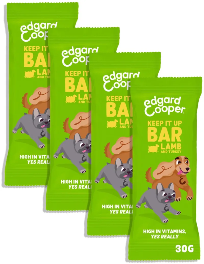 Edgard & Cooper 4x Hondensnack - Lam Keep It Up Bar (4 x 30g reep), Graanvrij, Eiwitrijk vers vlees, vol essentiële aminozuren voor gezonde binnenkant by Edgard & Cooper – product photo