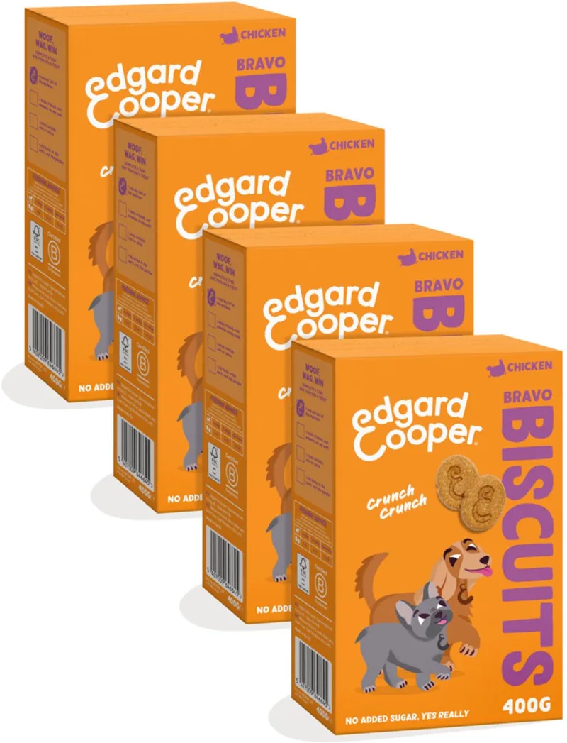 Edgard & Cooper 4x Hondensnacks (Kip, 400g x 4), Bravo Koekjes, Hondenkoekjes, Kruidige Voeding, Fruit, Groenten en Kruiden, Echte Ingrediënten voor Honden de Edgard & Cooper – photo produit