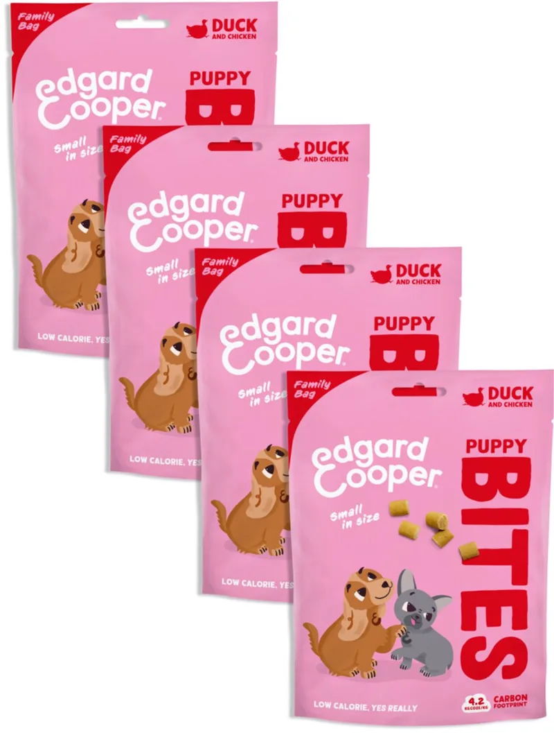 Edgard & Cooper 4x Natuurlijke Hondensnacks voor Puppy, Eend Bites (1 x 120g), Graanvrije Beloningen, Vers Vlees, vol Essentiële Aminozuren voor een Gezonde Spijsvertering by Edgard & Cooper – product photo