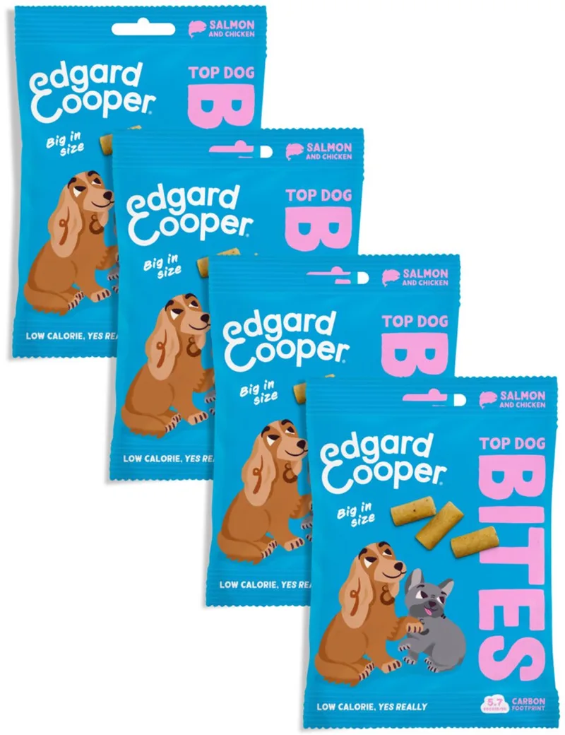 Edgard & Cooper 4x Natuurlijke Hondensnacks, Zalm Bites Large (1 x 50g), Graanvrije Beloningen, Vers Vlees, vol Essentiële Aminozuren voor een Gezonde Spijsvertering de Edgard & Cooper – photo produit