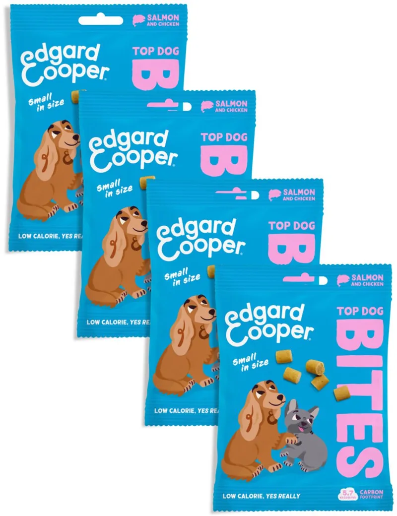 Edgard & Cooper 4x Natuurlijke Hondensnacks, Zalm & Kip Bites Large (4 x 50g), Graanvrije Beloningen, Vers Vlees, vol Essentiële Aminozuren voor een Gezonde Spijsvertering de Edgard & Cooper – photo produit
