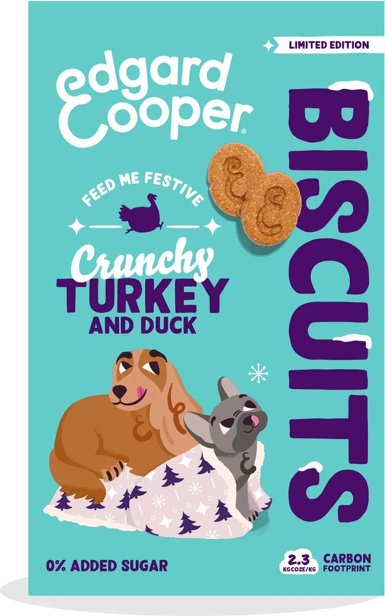 Feestelijke Honden Biscuits Eend & Kalkoen 400 gr van Edgard & Cooper – productfoto