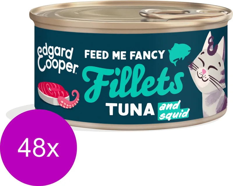 Fillets 70 g - Kattenvoer - 48 x Tonijn&Inktvis von Edgard & Cooper – Produktfoto