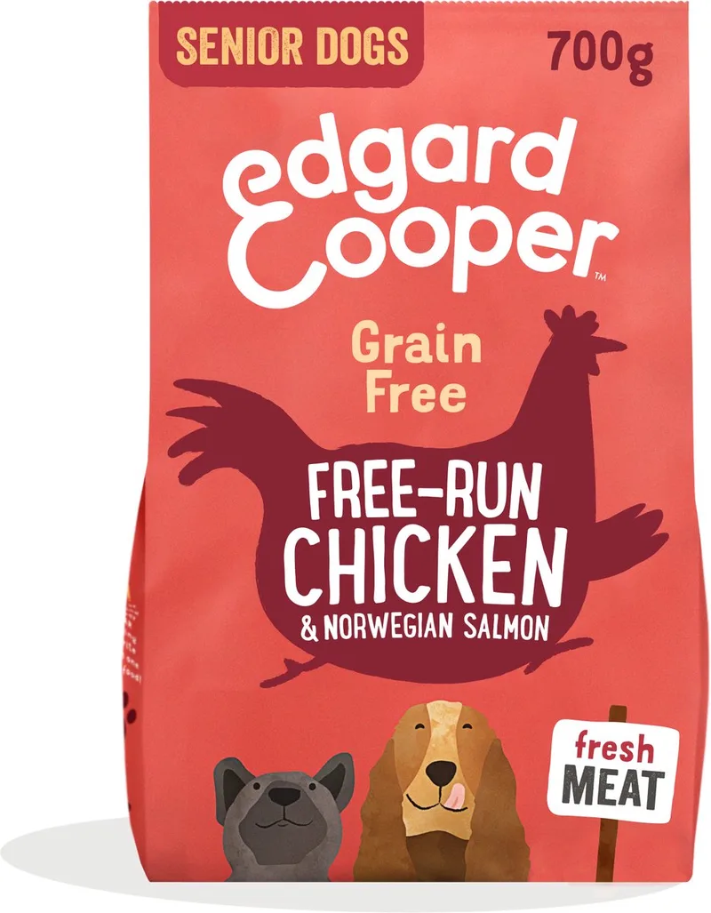 Free-Run Chicken Senior Kip&Zalm&Broccoli - Hondenvoer - 700 g Graanvrij by Edgard & Cooper – product photo