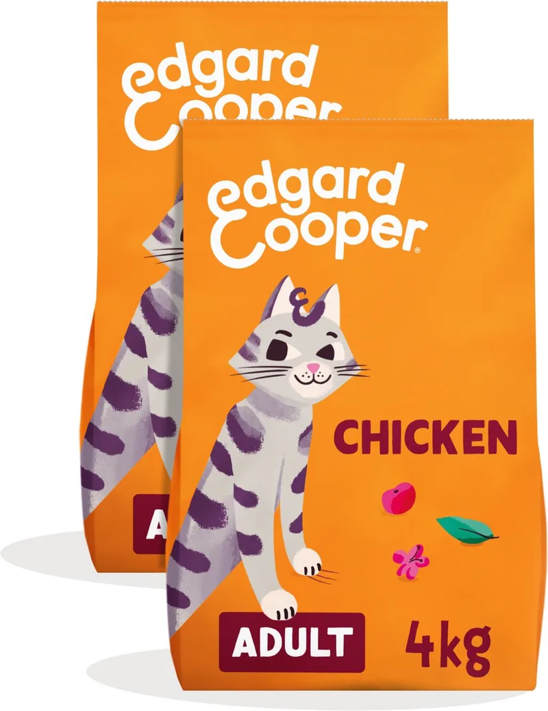Graanvrij Droog Kattenvoer (2x Kip 4kg), Vers Vlees, Natuurlijke Kattenbrokjes voor Katten , Eiwitrijk, Zonder Toegevoegde Suikers de Edgard & Cooper – photo produit